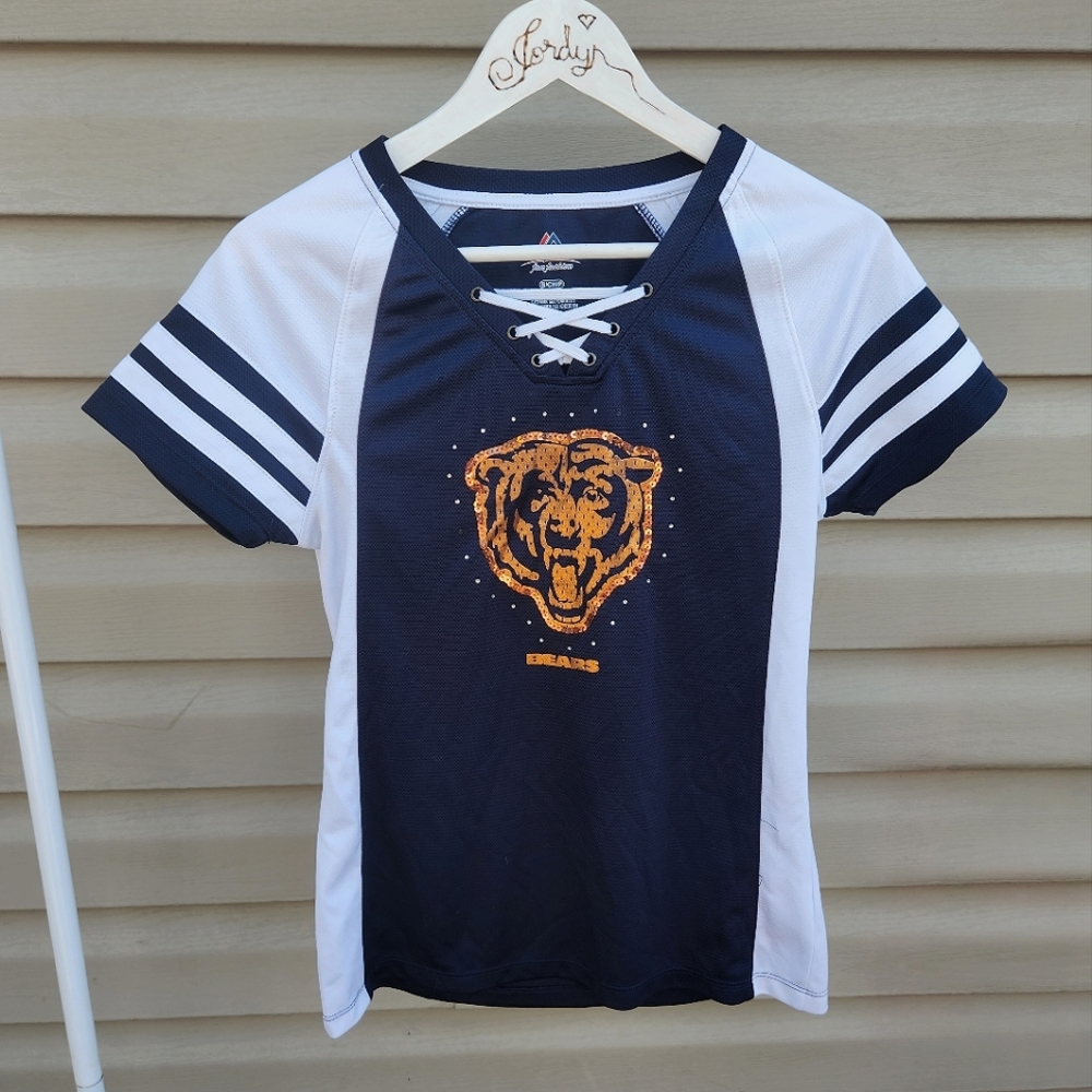 Majestic Bears Jersey / Chicago Bears merchandise shirt with rhinestones